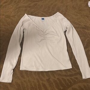 Old Navy Cream Ribbed Women's Blouse